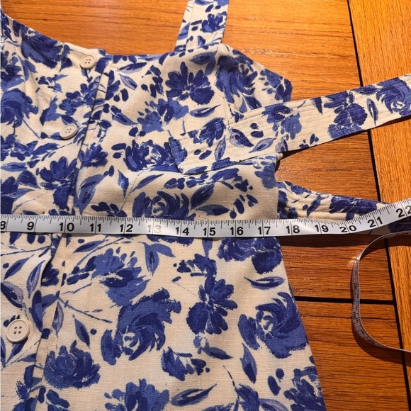 Floral Blue and White Sleeveless boutique Dress size Medium Excellent condition - Picture 4 of 7